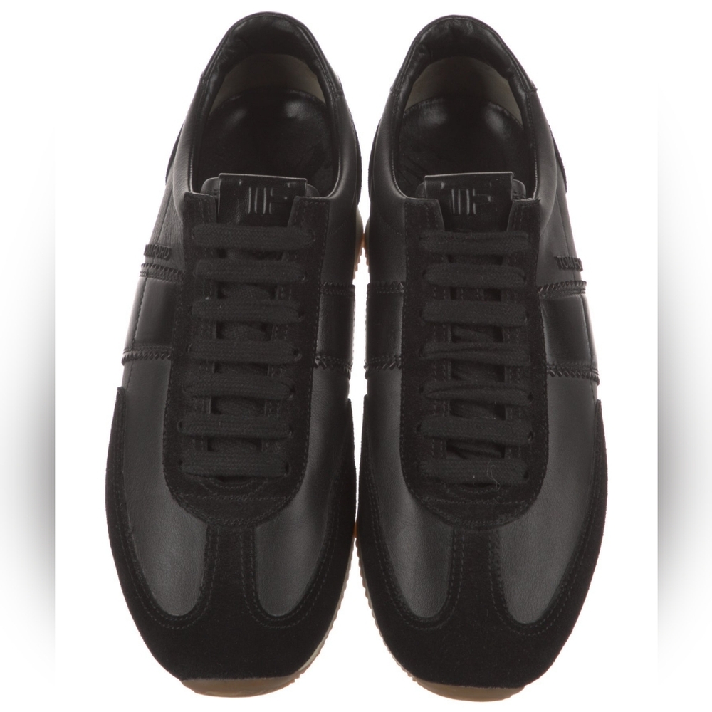Tom Ford Orford J0948T Black Leather Sneakers Mens 6 EU 39 Womens 8–8.5